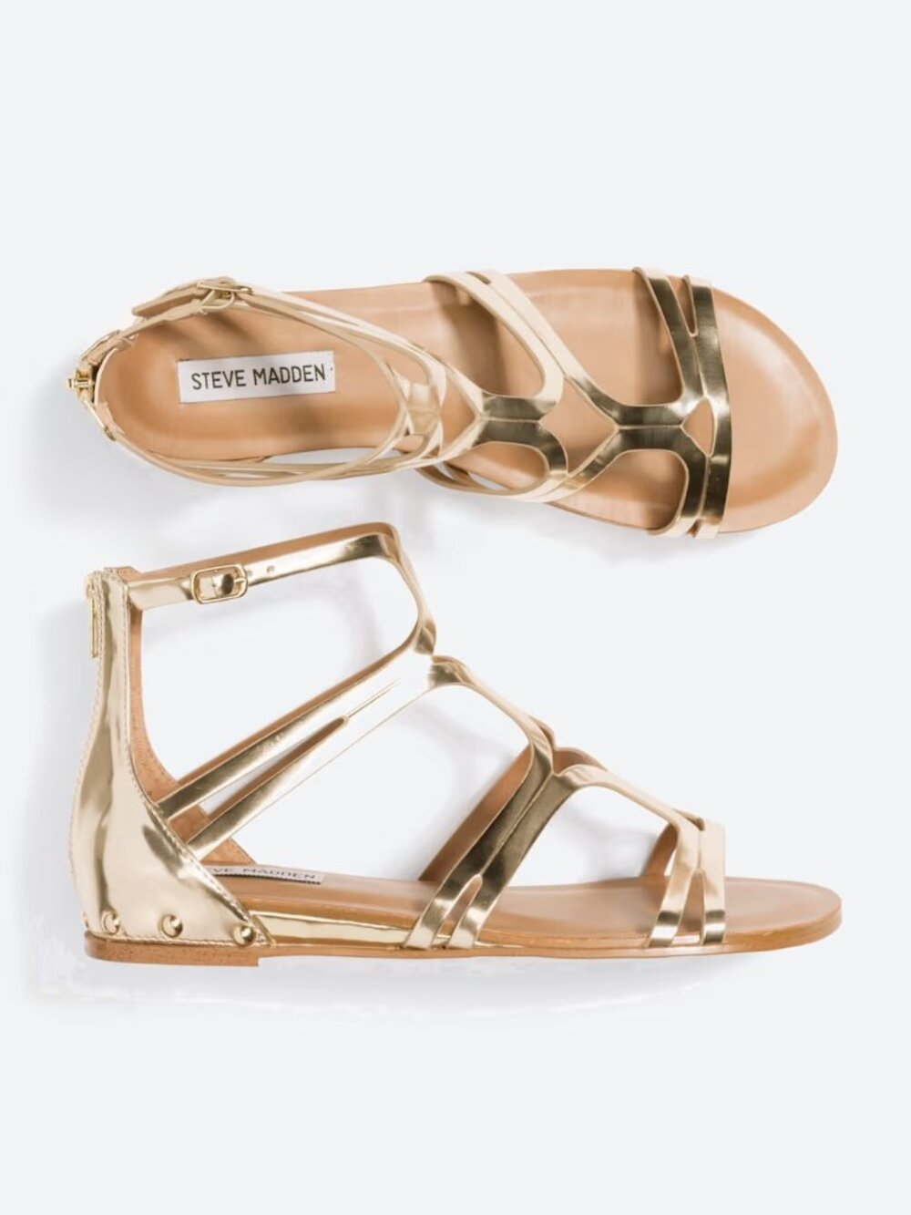 [Steve Madden] Delta Caged Gladiator Gold Sandals